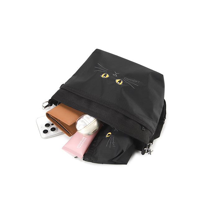 LeSportsac Unisex Small Bucket Bag In Black Cats Embroidery - 43366687637806