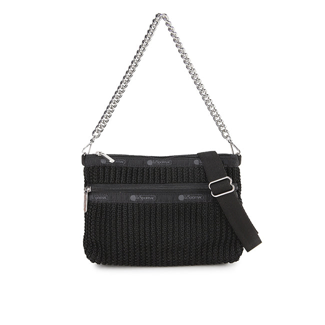 Chain Crochet Clutch In Black Crochet - 42371225682222