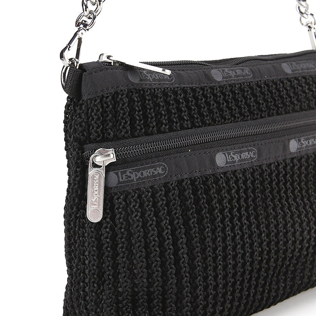 Chain Crochet Clutch In Black Crochet - 42371225780526