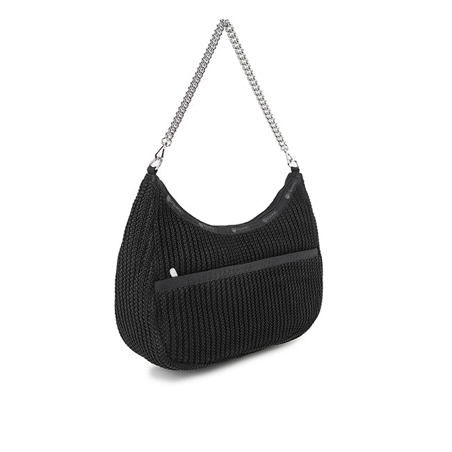 Chain Crochet N/S Hobo In Black Crochet - 44927748538670