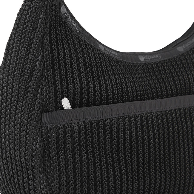Chain Crochet N/S Hobo In Black Crochet - 44927748604206