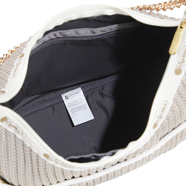 Chain Crochet N/S Hobo In Beige Crochet - 44927749062958