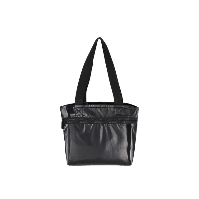 Two Handle Zip Tote In Black Shine - 42071632675118