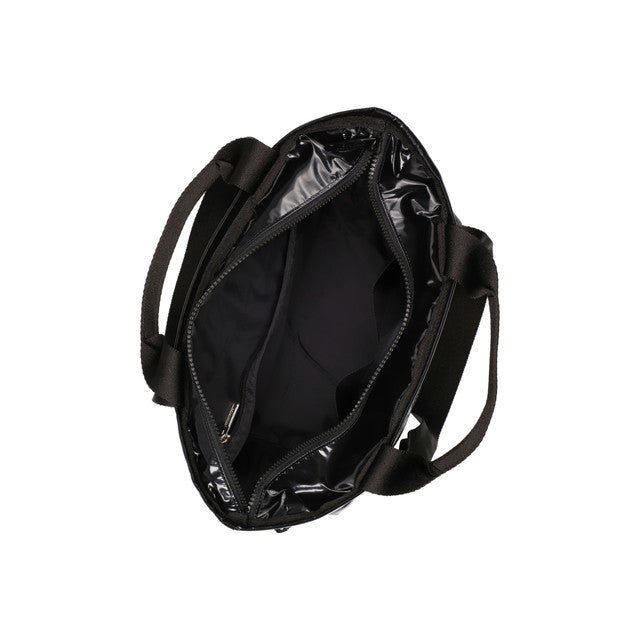 Two Handle Zip Tote In Black Shine - 42071632806190