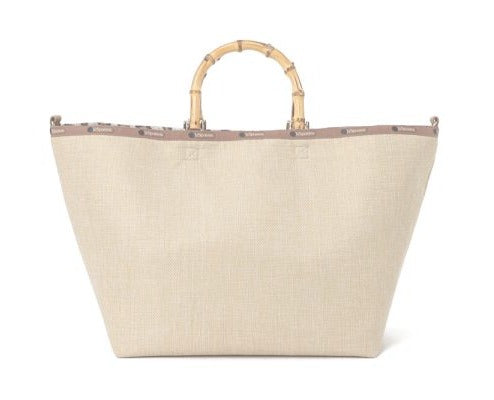 Lg Bamboo Raffia Tote In Raffia Natural - 42071612784942