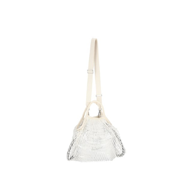 Sm Net Shoulder Bag In Fish Net Silver Foil - 42466268610862