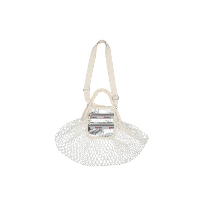 Sm Net Shoulder Bag In Fish Net Silver Foil - 42466268807470