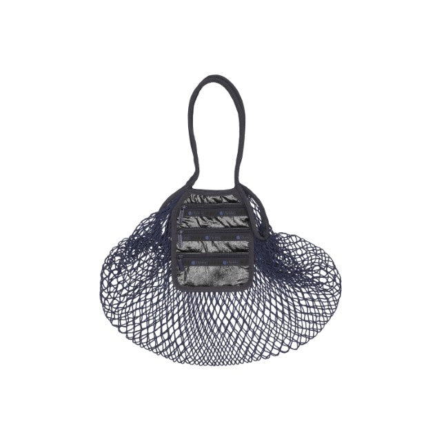 Med Net Tote Bag In Fish Net Black Foil - 42466268545326