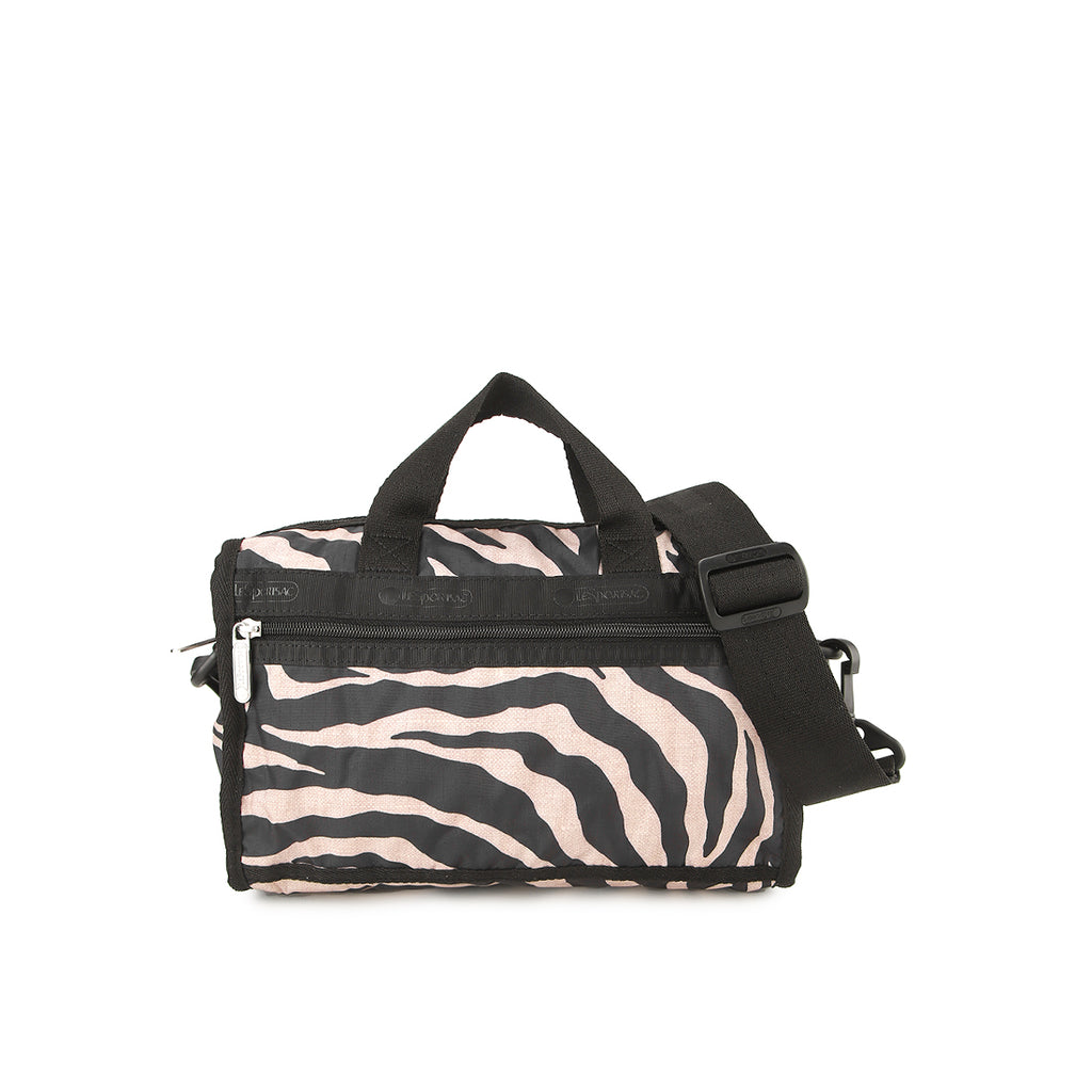 Mini Duffel Crossbody In Raffia Zebra - 42129377231150