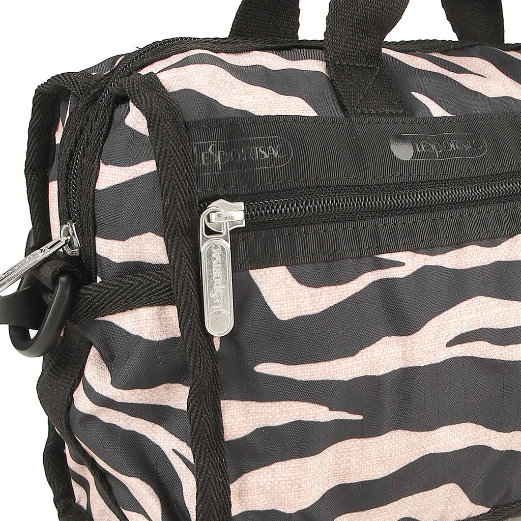 Mini Duffel Crossbody In Raffia Zebra - 42129377329454