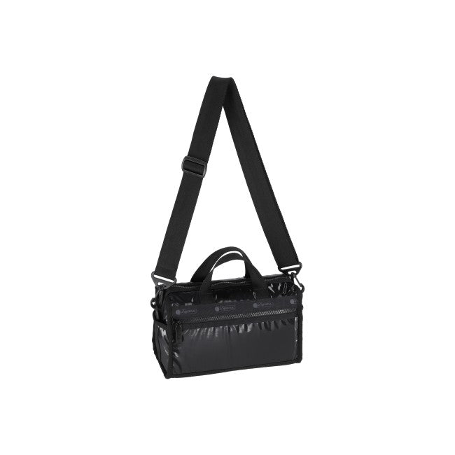 Mini Duffel Crossbody In Black Shine - 45055202394414