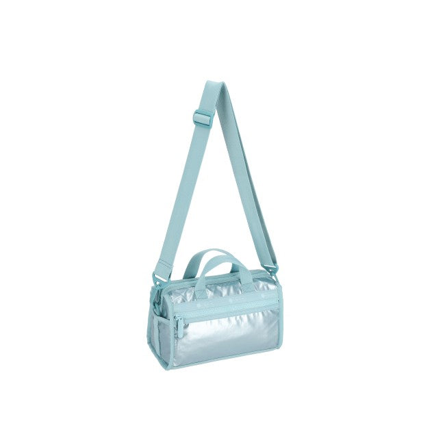 Mini Duffel Crossbody In Aqua Blue Shine - 45055202558254