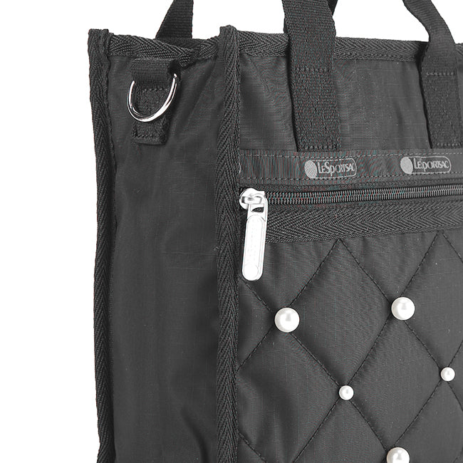 Mini N/S Tote W/ Pearls In Midnight Pearl - 42424518803758