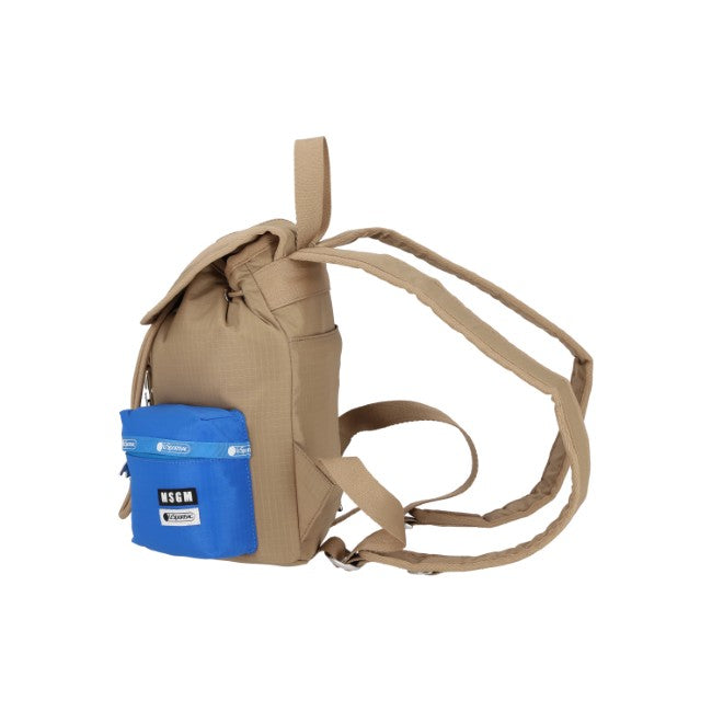 Msgm Voyager Backpack In Voyager Khaki/Blue - 45618343280942