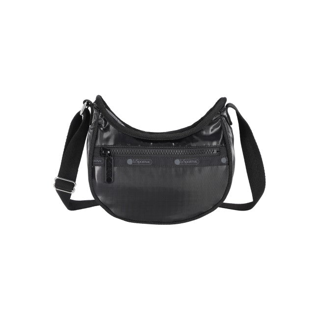 Mini Hobo Crossbody In Black Shine - 45055202689326