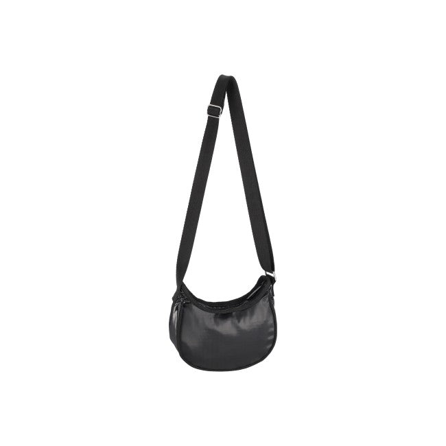 Mini Hobo Crossbody In Black Shine - 45055202722094