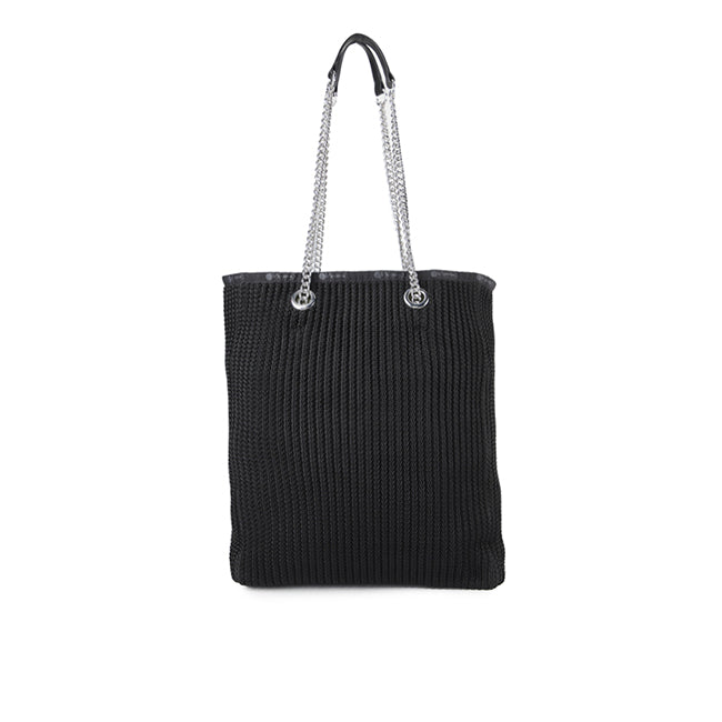 Chain Crochet N/S Tote In Black Crochet - 44927749128494
