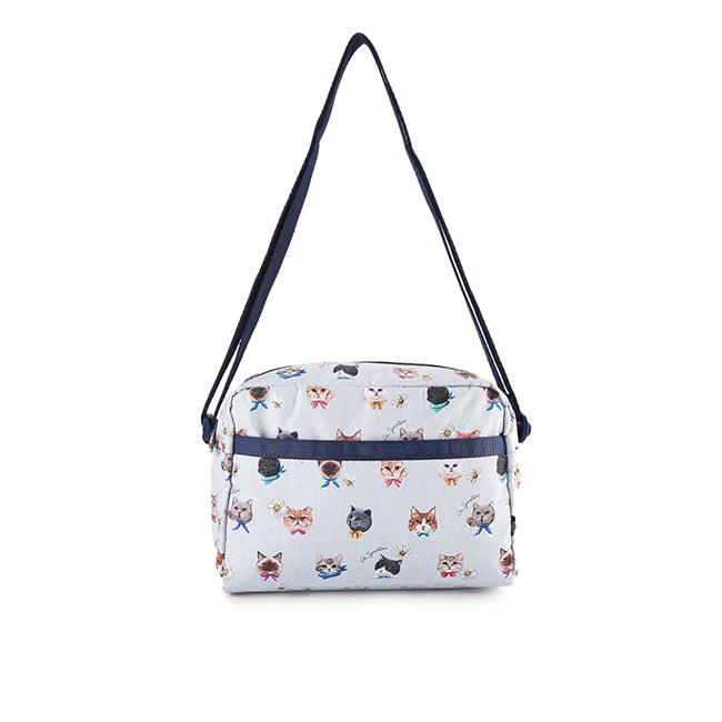 Daniella Crossbody In Playful Cats Sky Blue - 41859204055342