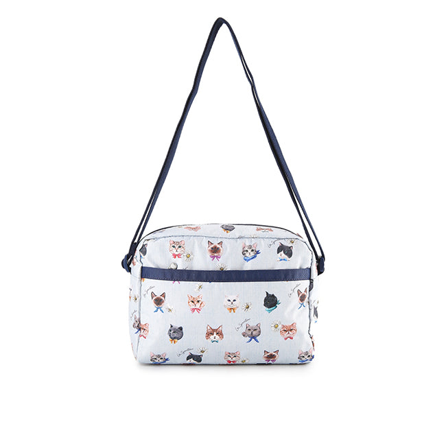 Daniella Crossbody In Playful Cats Sky Blue - 41859204153646