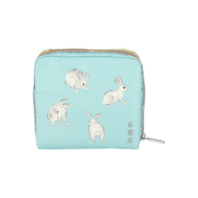 LeSportsac Unisex Pouch Med Square Cosmetic In Japanese Art Bunny - 44039213777198