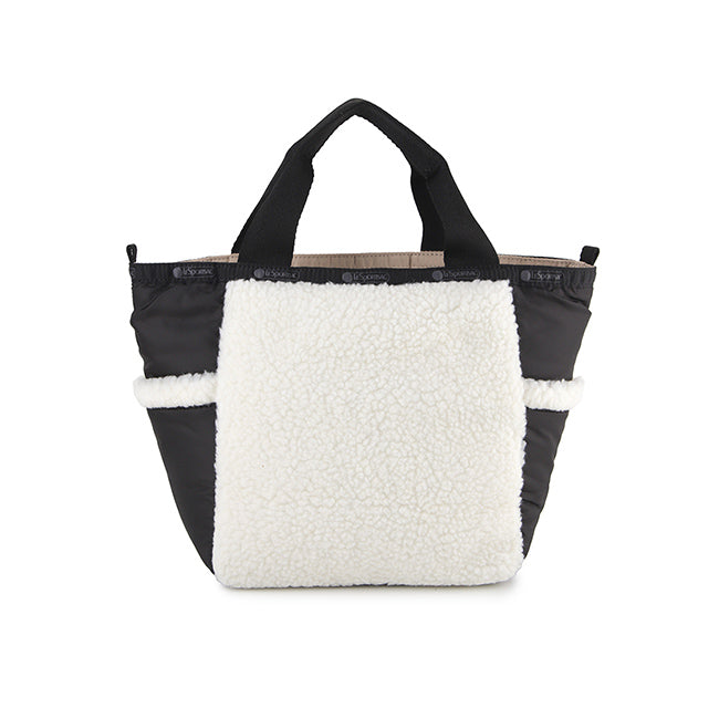 LeSportsac Unisex Sherpa Small Open Tote In Cream Vegan Sherpa - 43367106937134