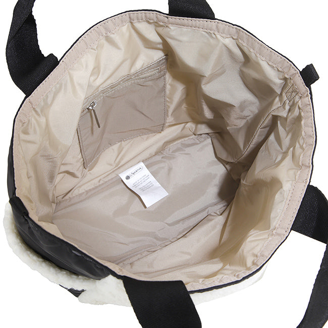 LeSportsac Unisex Sherpa Small Open Tote In Cream Vegan Sherpa - 43367107068206