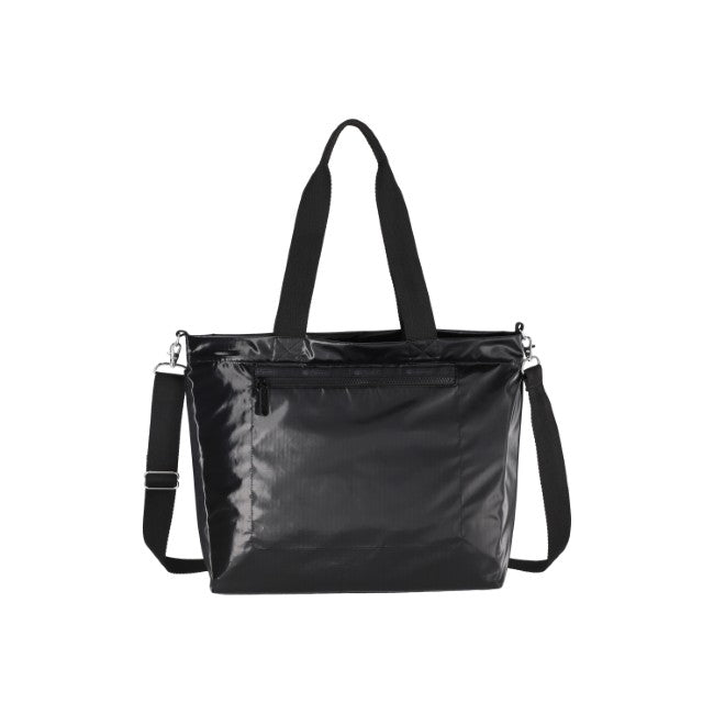 LeSportsac Unisex Carryall Zip Tote In Black Shine - 42627925344558