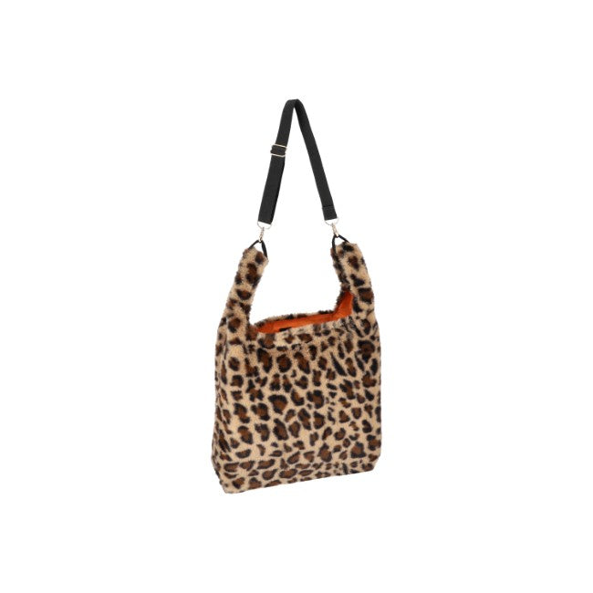 LeSportsac Unisex Bags Fur Shoulder Tote In Leopard Fluffy Fur - 44039268794670