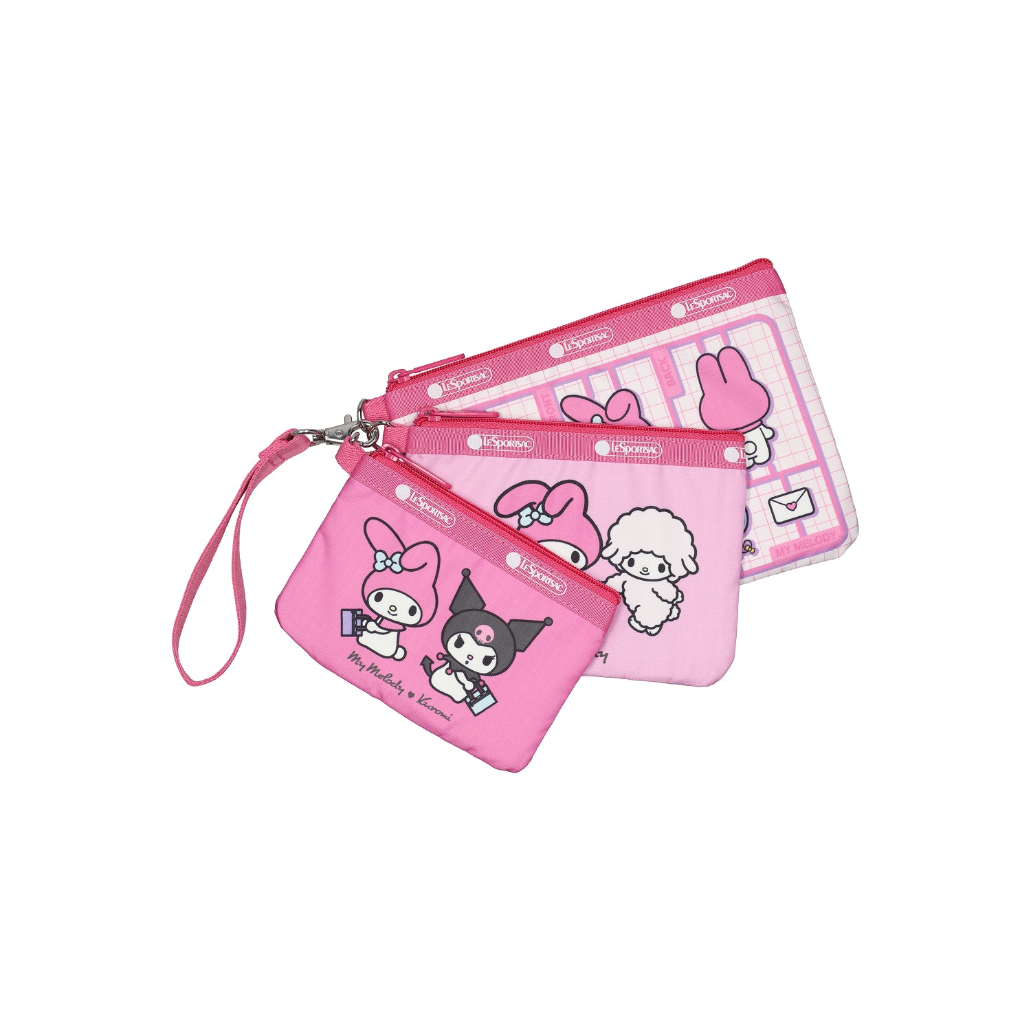 Wristlet Pouch Set In My Melody Kuromi 3Set – LeSportSac