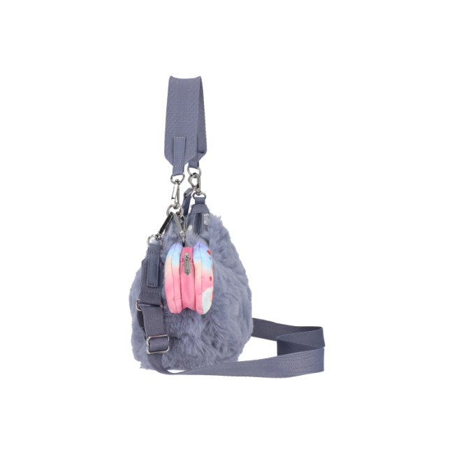 LeSportsac Unisex Sm Conv Hobo In Care Bears Fuzzy Gray - 42627928490286