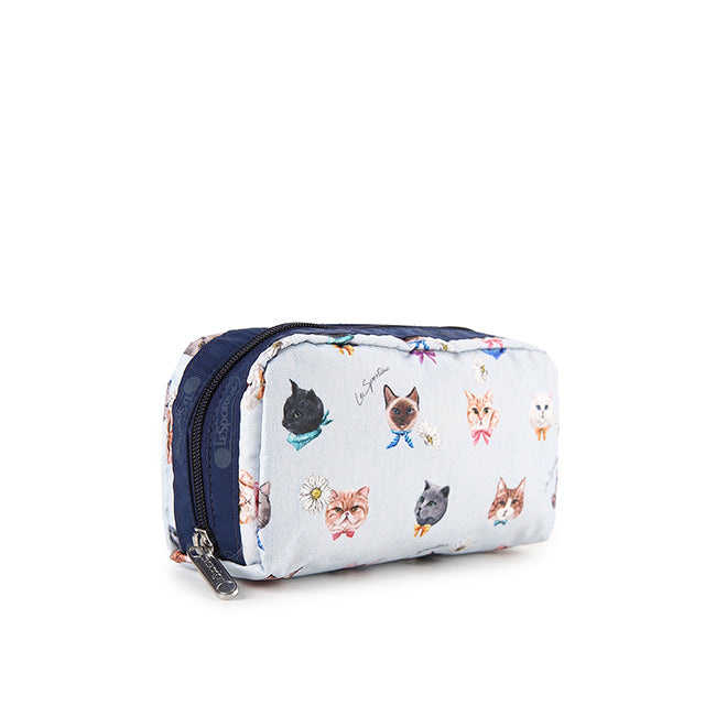 Rectangular Cosmetic In Playful Cats Sky Blue - 41859210576174