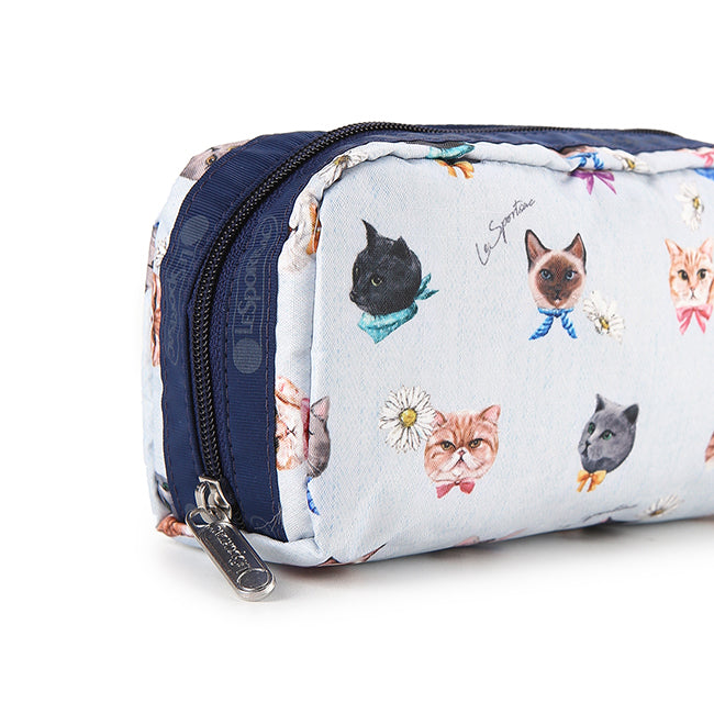 Rectangular Cosmetic In Playful Cats Sky Blue - 41859210641710