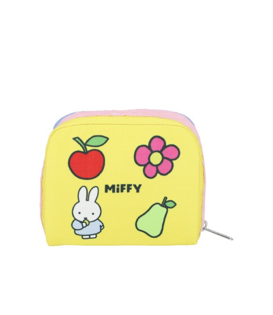 LeSportsac Unisex Pouch Square Cosmetic In Miffy Blue/Yellow Sq - 44039343702318