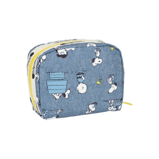 LeSportsac Unisex Pouch Square Cosmetic In Peanuts Happy Pals Acc - 44039343079726