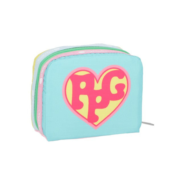 LeSportsac Unisex Pouch Square Cosmetic In Ppg Yellow/Mint Sq Cosm - 44842205905198