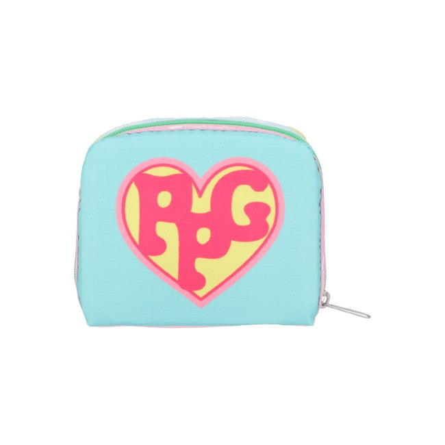 LeSportsac Unisex Pouch Square Cosmetic In Ppg Yellow/Mint Sq Cosm - 44842206003502