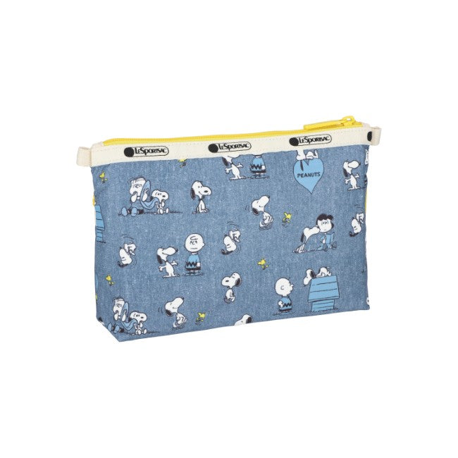 LeSportsac Unisex Pouch Cosmetic Clutch In Peanuts Happy Pals Acc - 44039360446766