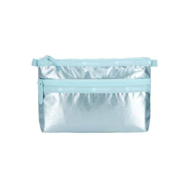Cosmetic Clutch In Aqua Blue Shine - 45055210291502