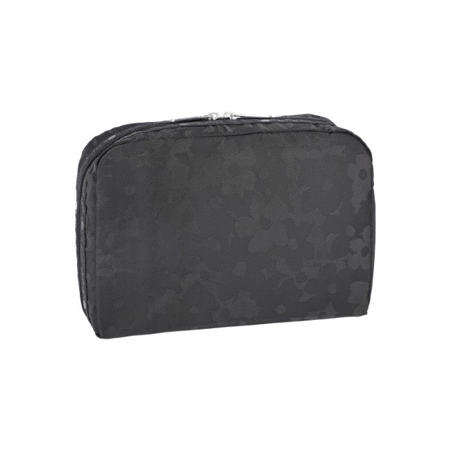 LeSportsac Unisex Xl Rectangular Cosmetic In Black Floral Jacquard - 42627937861934
