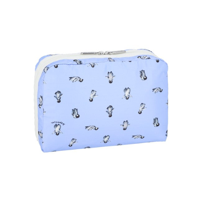 LeSportsac Unisex Pouch Xl Rectangular Cosmetic In Petite Penguins White - 44039364411694