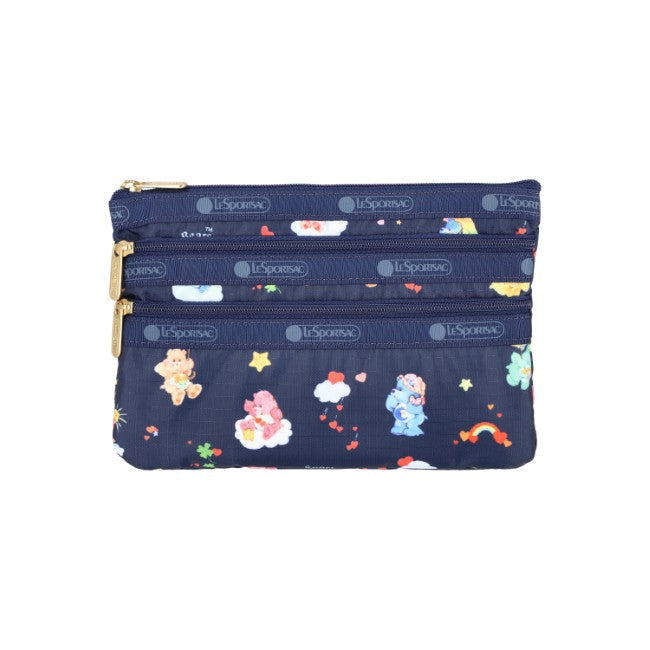 LeSportsac Unisex 3-Zip Cosmetic In Care Bears Dreams Navy - 42627939238190