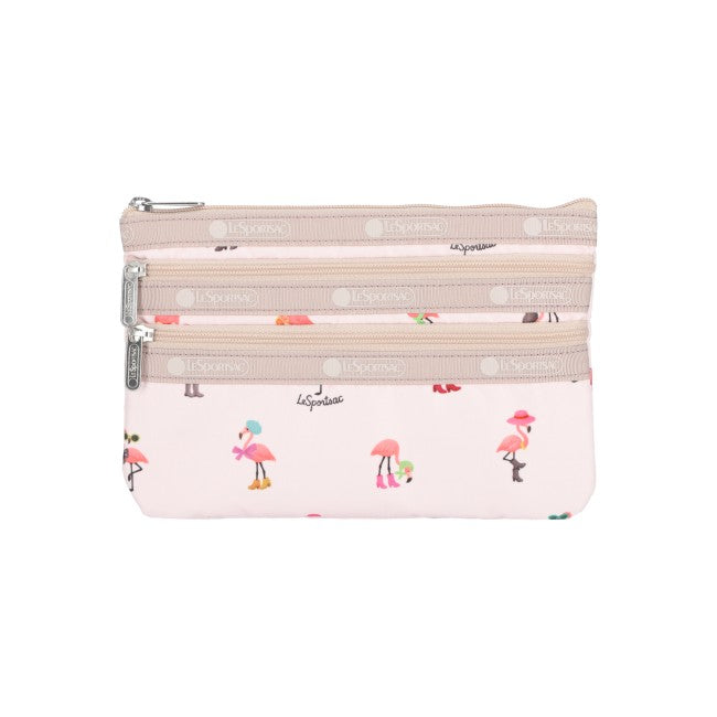 3-Zip Cosmetic In Flamingo Party - 45055210619182