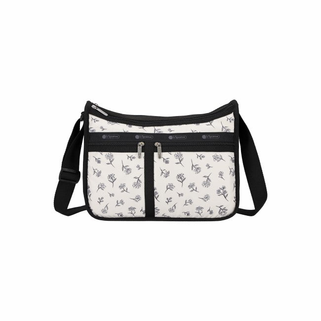 LeSportsac Unisex Deluxe Everyday Bag In Ink Sketched Floral Ivory - 46427940487470