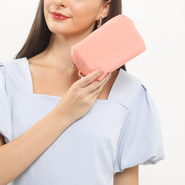 Small Zip Pouch In Coral Punch - 45428848197934