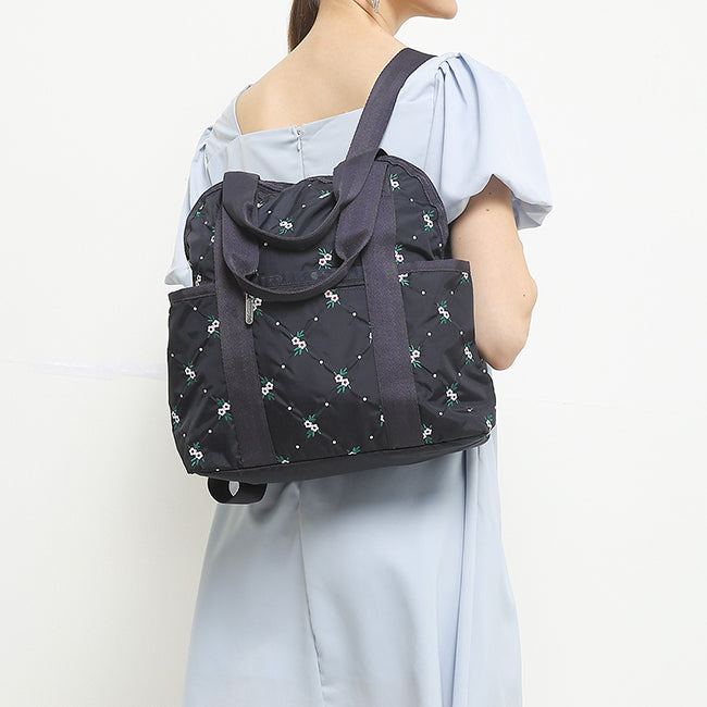 Double Trouble Backpack In Floral Lattice Emb - 46321333567790