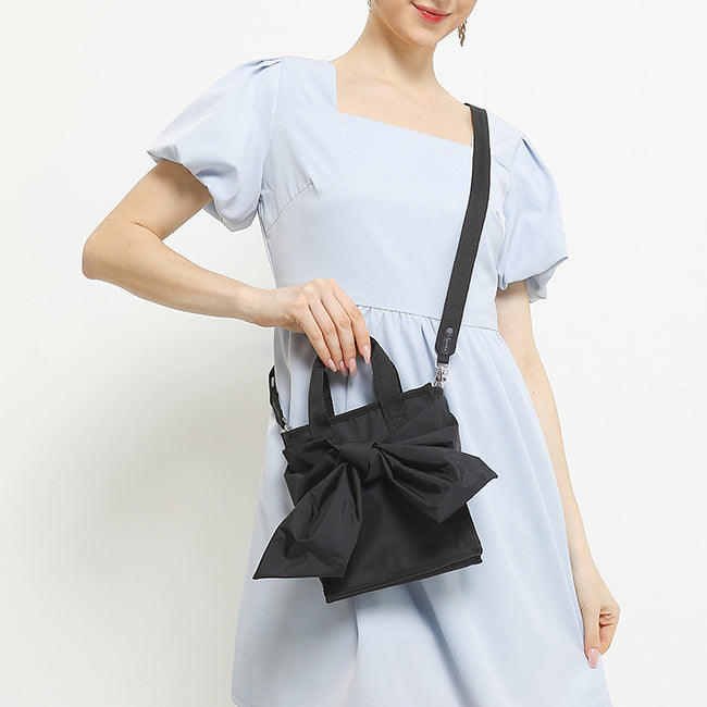 Bow Mini N/S Tote In Black Bows - 46321336615214