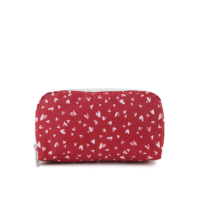 Rectangular Cosmetic In Red Mini Hearts Wh - 46321341989166