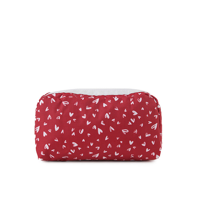 Rectangular Cosmetic In Red Mini Hearts Wh - 46321342054702