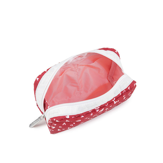 Rectangular Cosmetic In Red Mini Hearts Wh - 46321342120238