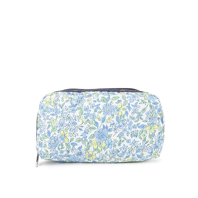 Rectangular Cosmetic In Tapestry Flower Blue - 45586099765550